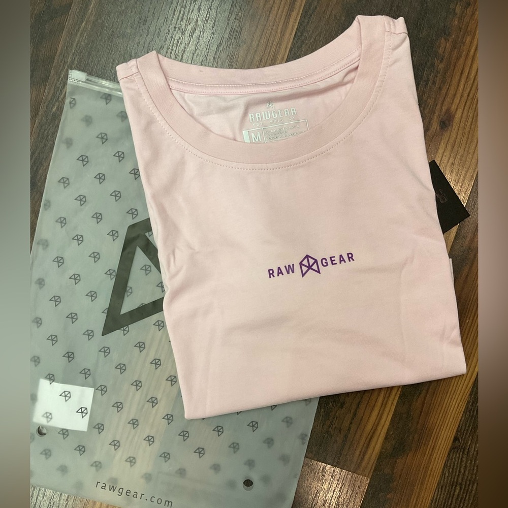 NWT Raw Gear Powder Pink Crop Tee